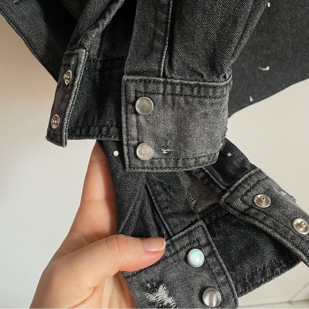 AMIRI Western Denim Paint Shirt In Black S - Picture 11 of 13